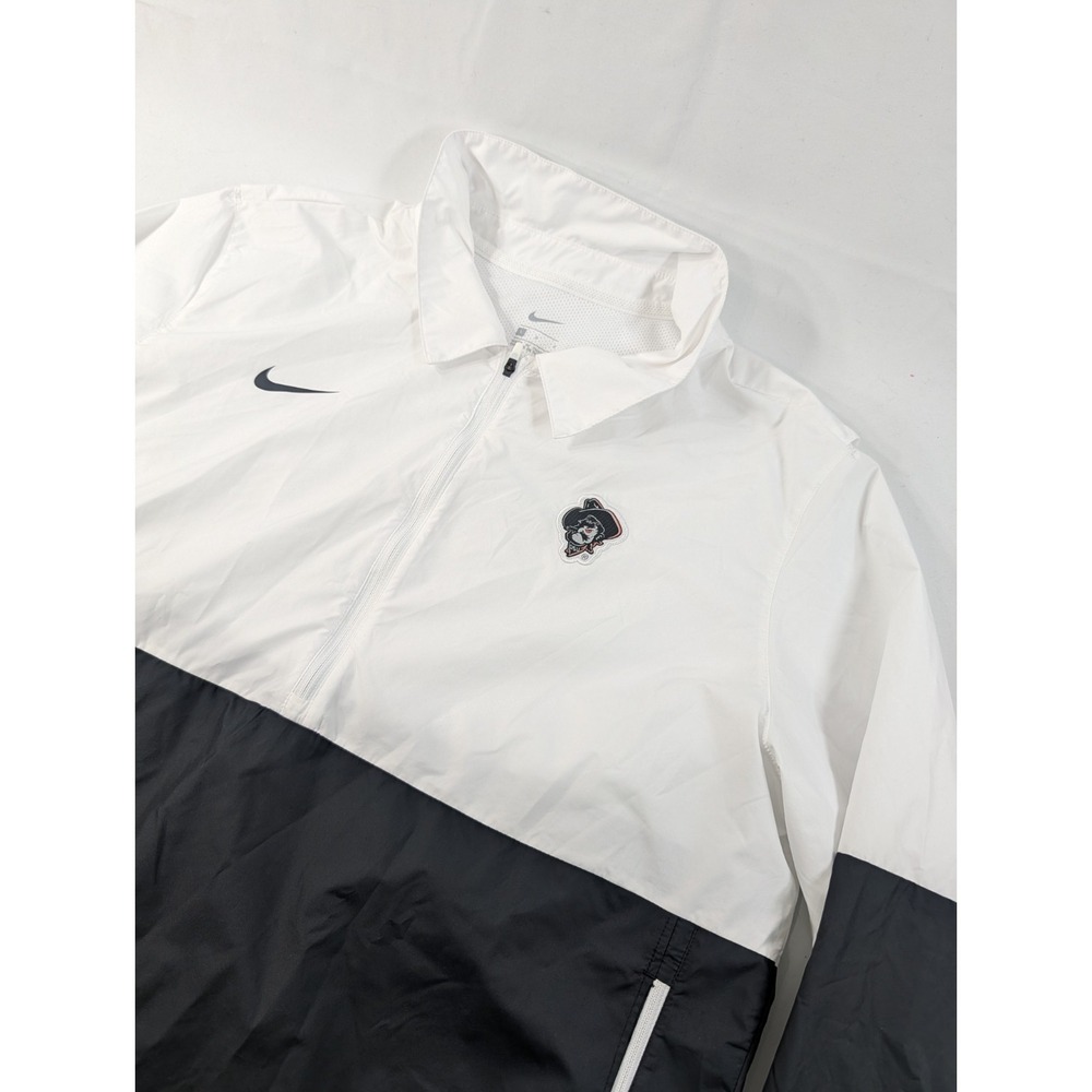 Nike Oklahoma State Football On Field 1/2 Zip Coach Jacket Men's Large White